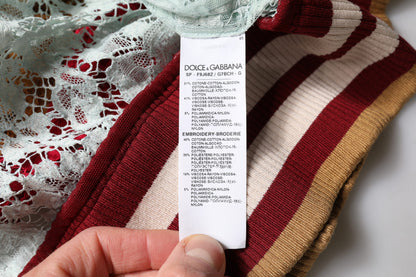 سترة كارديجان من الدانتيل متعدد الألوان مزينة بالزهور من دولتشي آند غابانا