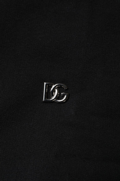 سويت شيرت دولتشي آند غابانا أسود من القطن برقبة دائرية