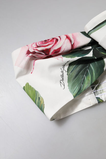 بلوزة دولتشي آند غابانا قصيرة بطبعة زهور بيضاء