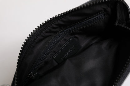 حقيبة مفاتيح دولتشي آند غابانا سوداء رمادية بشعار مموه