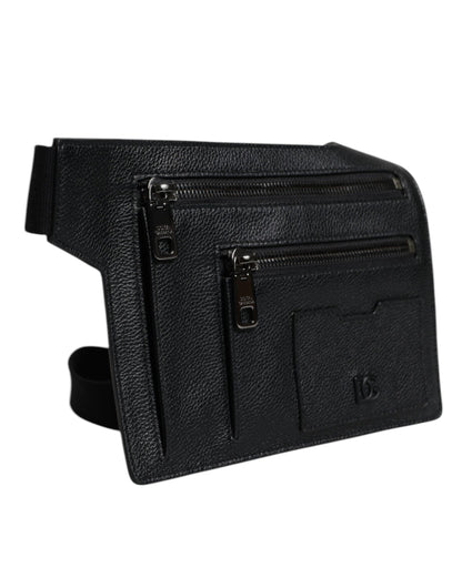 حقيبة كروس بودي من دولتشي آند غابانا مصنوعة من جلد العجل الأسود