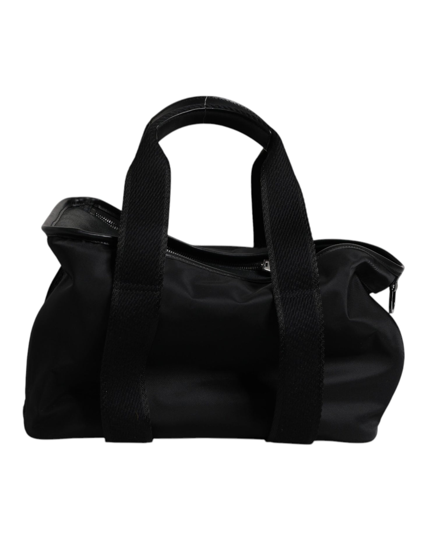 حقيبة دولتشي آند غابانا سوداء لحمل الحيوانات الأليفة بحزام كتف ولوحة شعار