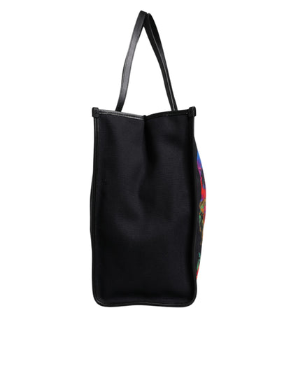 حقيبة تسوق دولتشي آند غابانا متعددة الألوان مطبوعة برسومات جرافيكية بمقبض علوي