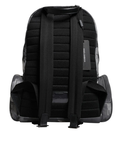 حقيبة ظهر دولتشي آند غابانا رمادية من القطن بشعار مموه