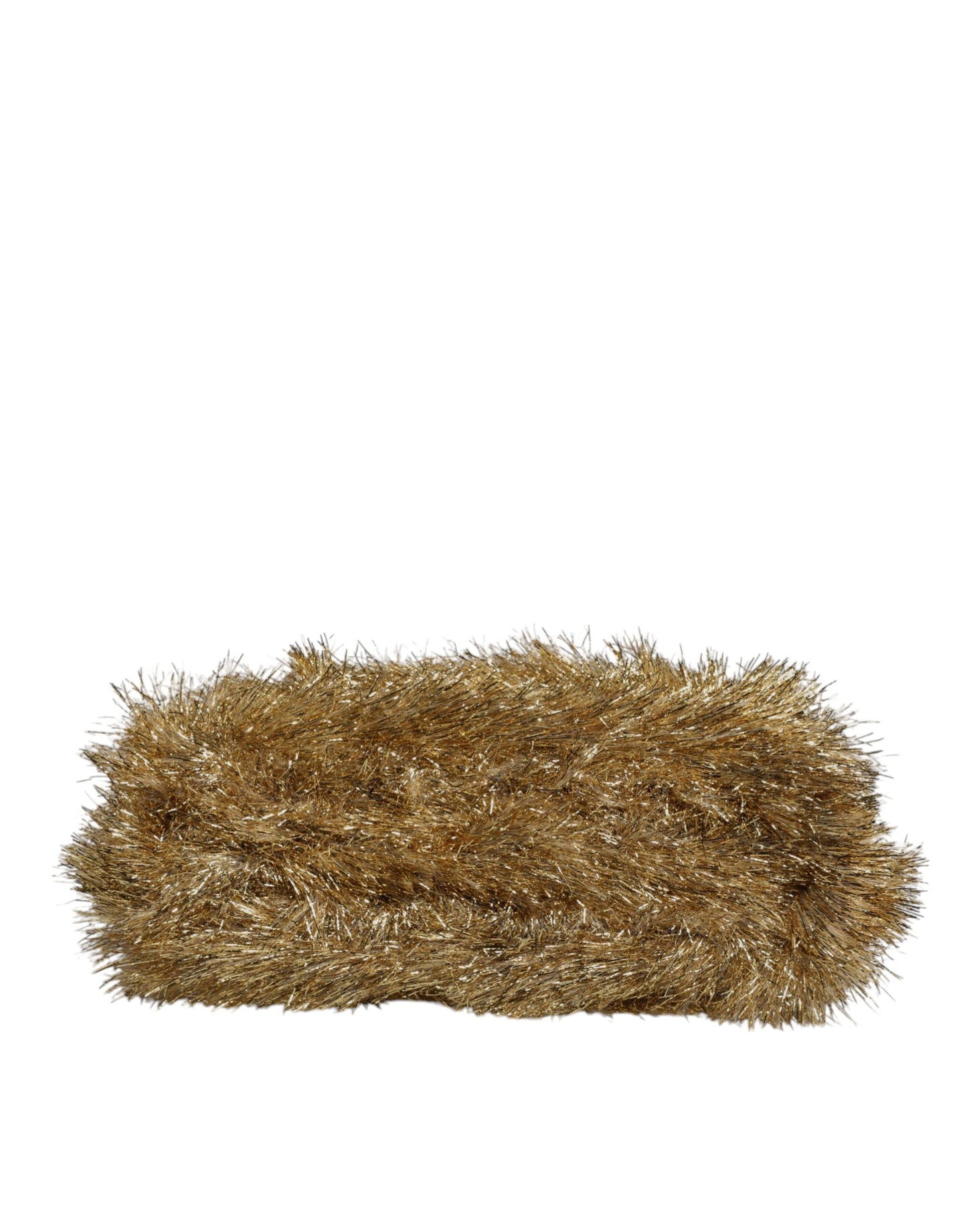 حقيبة كلاتش دولتشي آند غابانا الذهبية من فاندا، بحزام سلسلة، مزينة بالكريستال اللامع، ومزينة بسلسلة