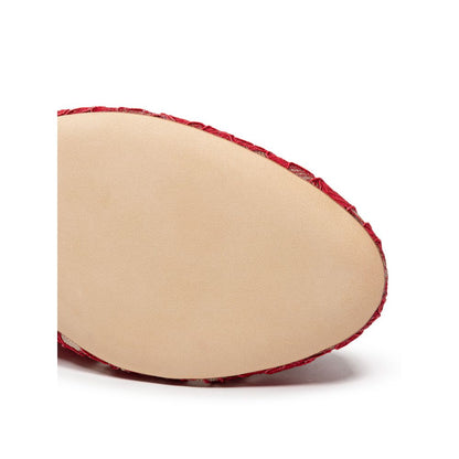 حذاء باليه مسطح من الفسكوز الأحمر من دولتشي آند غابانا