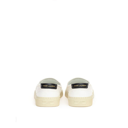 حذاء رياضي منخفض من القطن باللون الأبيض من Saint Laurent