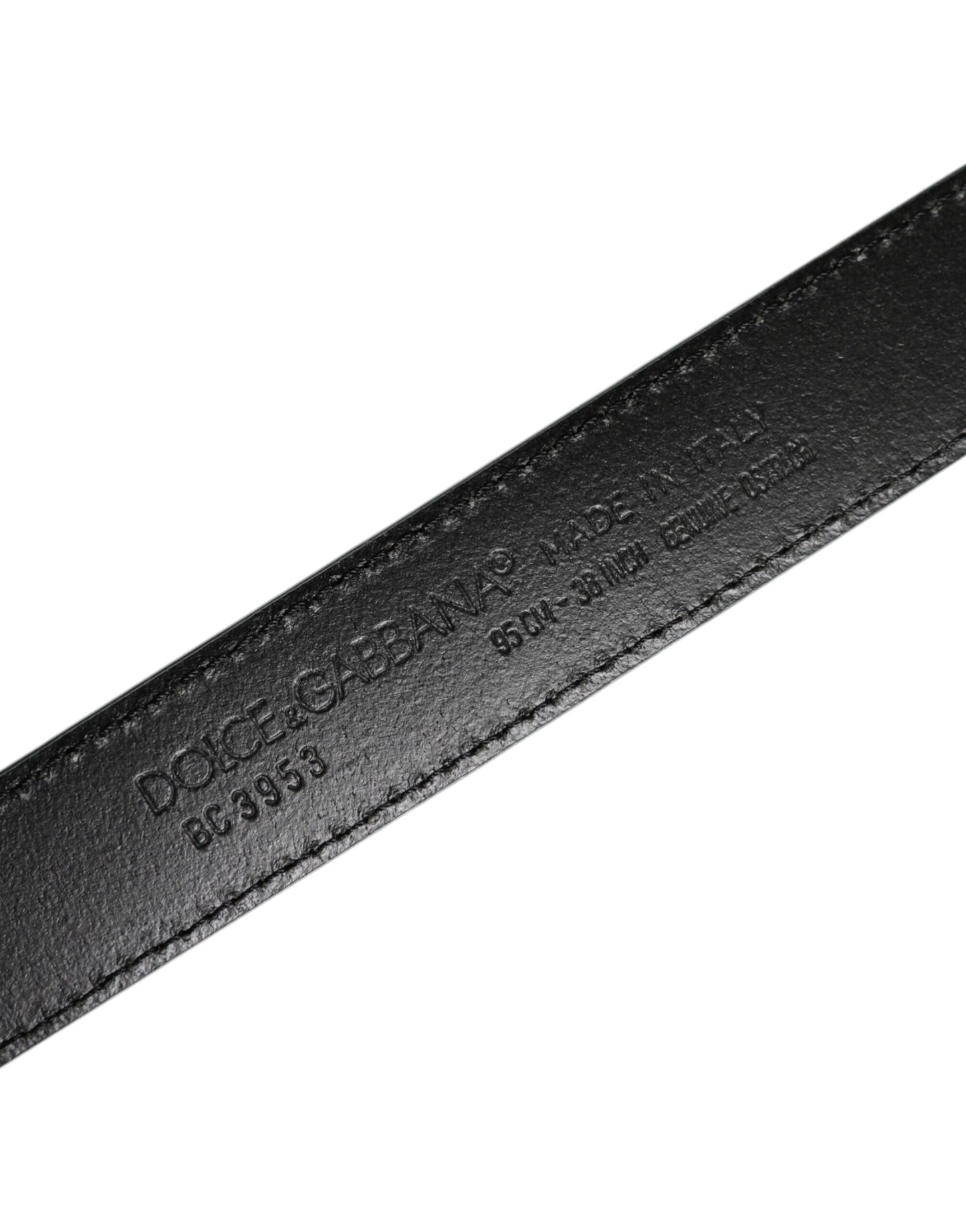 حزام دولتشي آند غابانا من الجلد الأخضر مع مشبك معدني فضي اللون