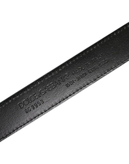 حزام دولتشي آند غابانا من الجلد الأخضر مع مشبك معدني فضي اللون