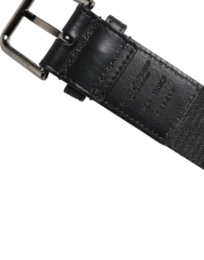 Dolce & Gabbana Black Leather Classic Metal Logo Buckle Belt