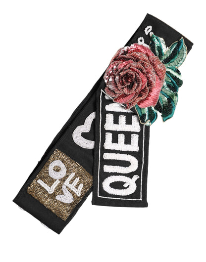 حزام خصر أسود مطاطي متعدد الألوان من دولتشي آند غابانا