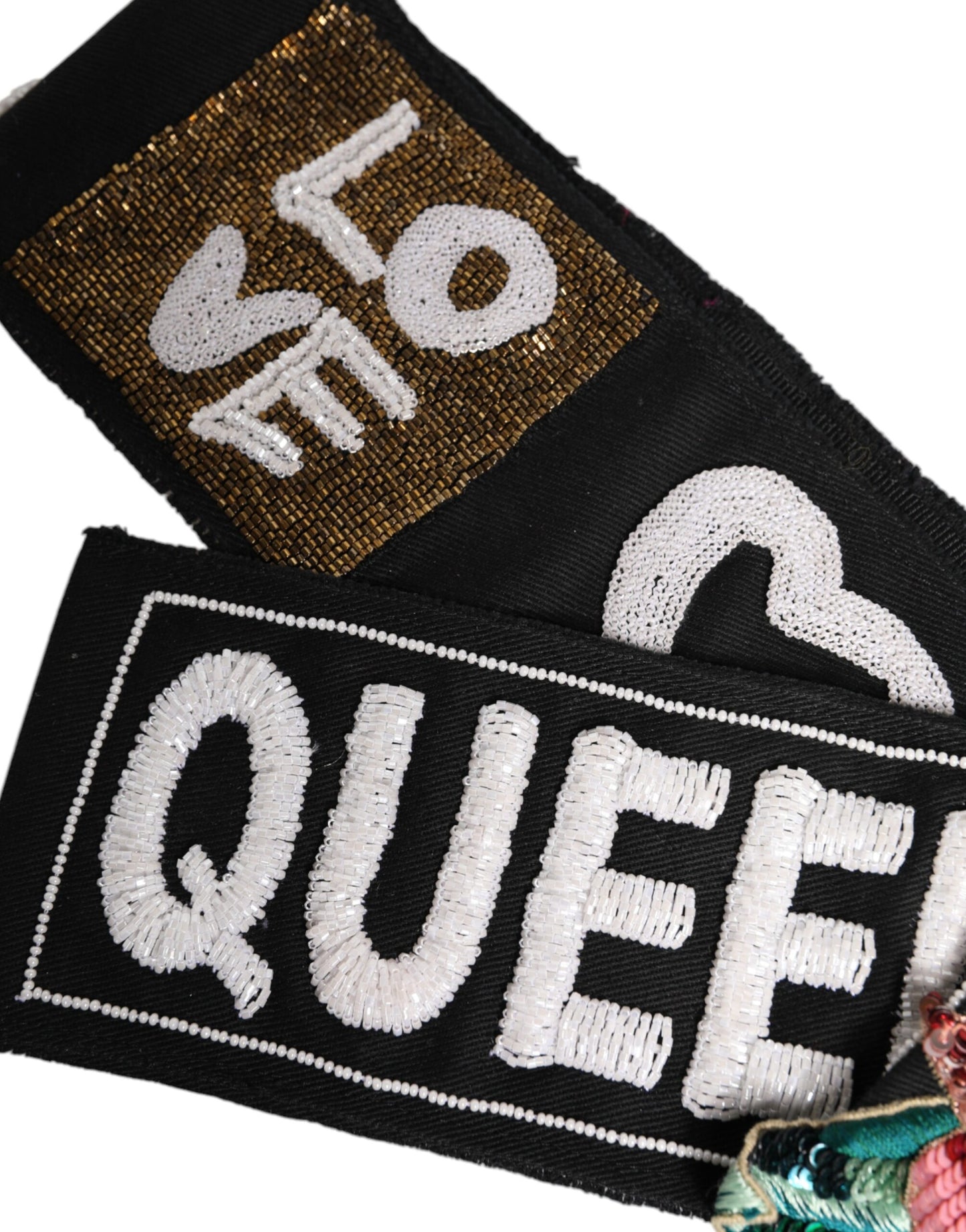 حزام خصر أسود مطاطي متعدد الألوان من دولتشي آند غابانا