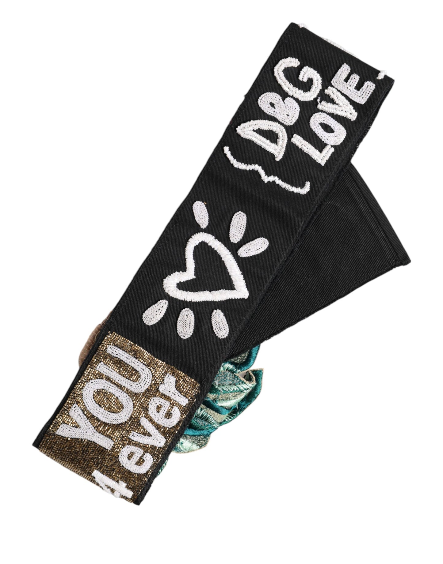 حزام خصر أسود مطاطي متعدد الألوان من دولتشي آند غابانا