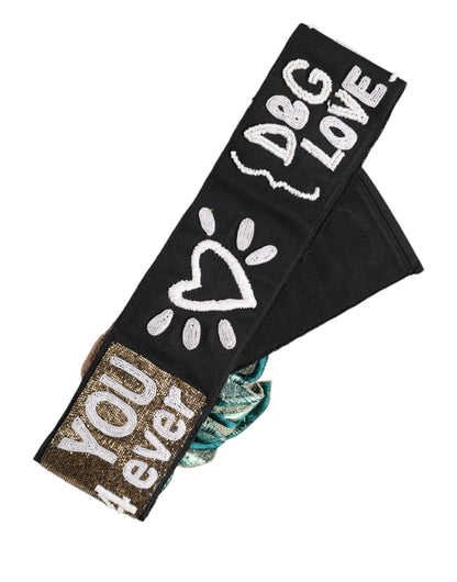 حزام خصر أسود مطاطي متعدد الألوان من دولتشي آند غابانا