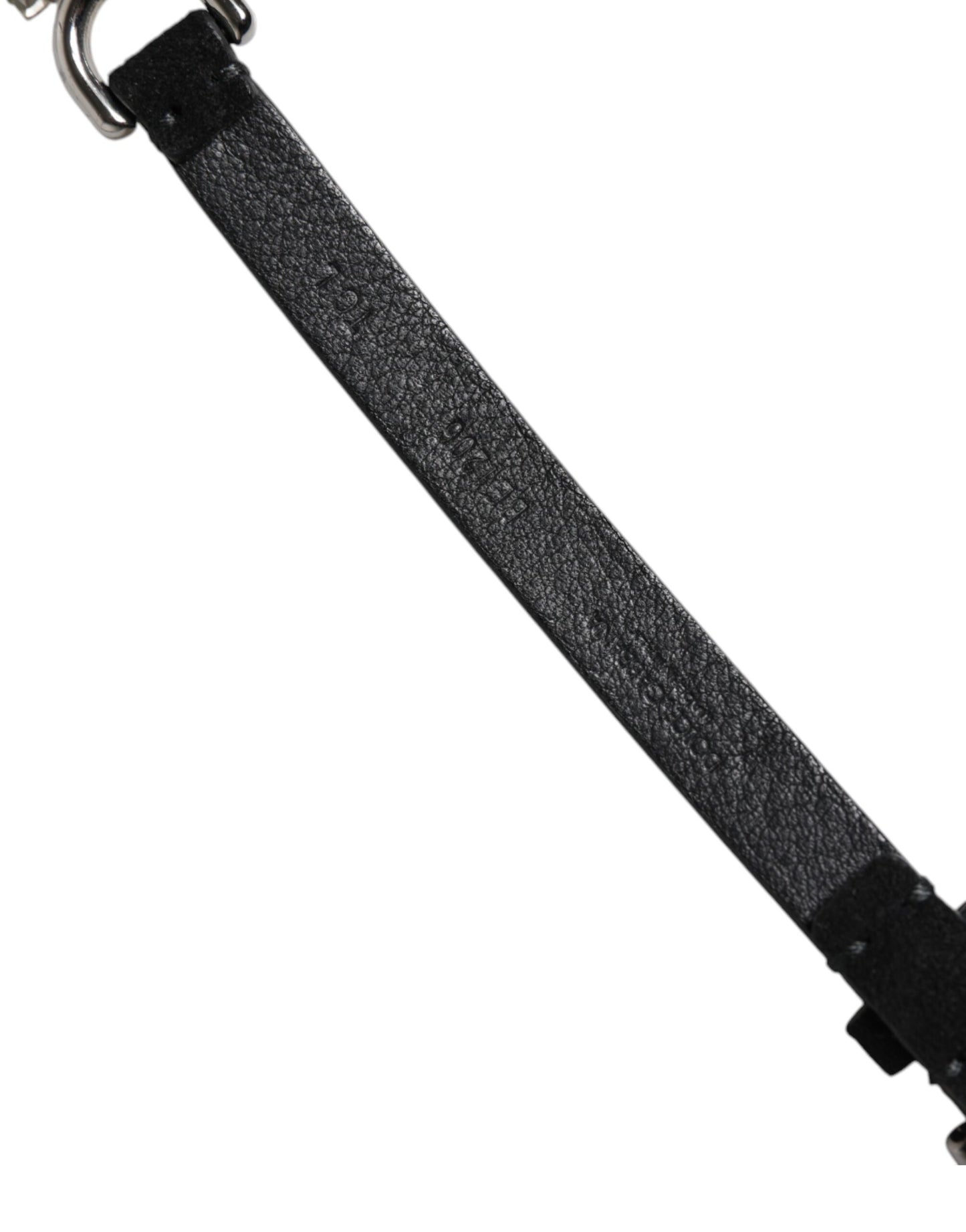 حزام خصر دولتشي آند غابانا من الجلد الأسود مزين بكريستال الأقحوان