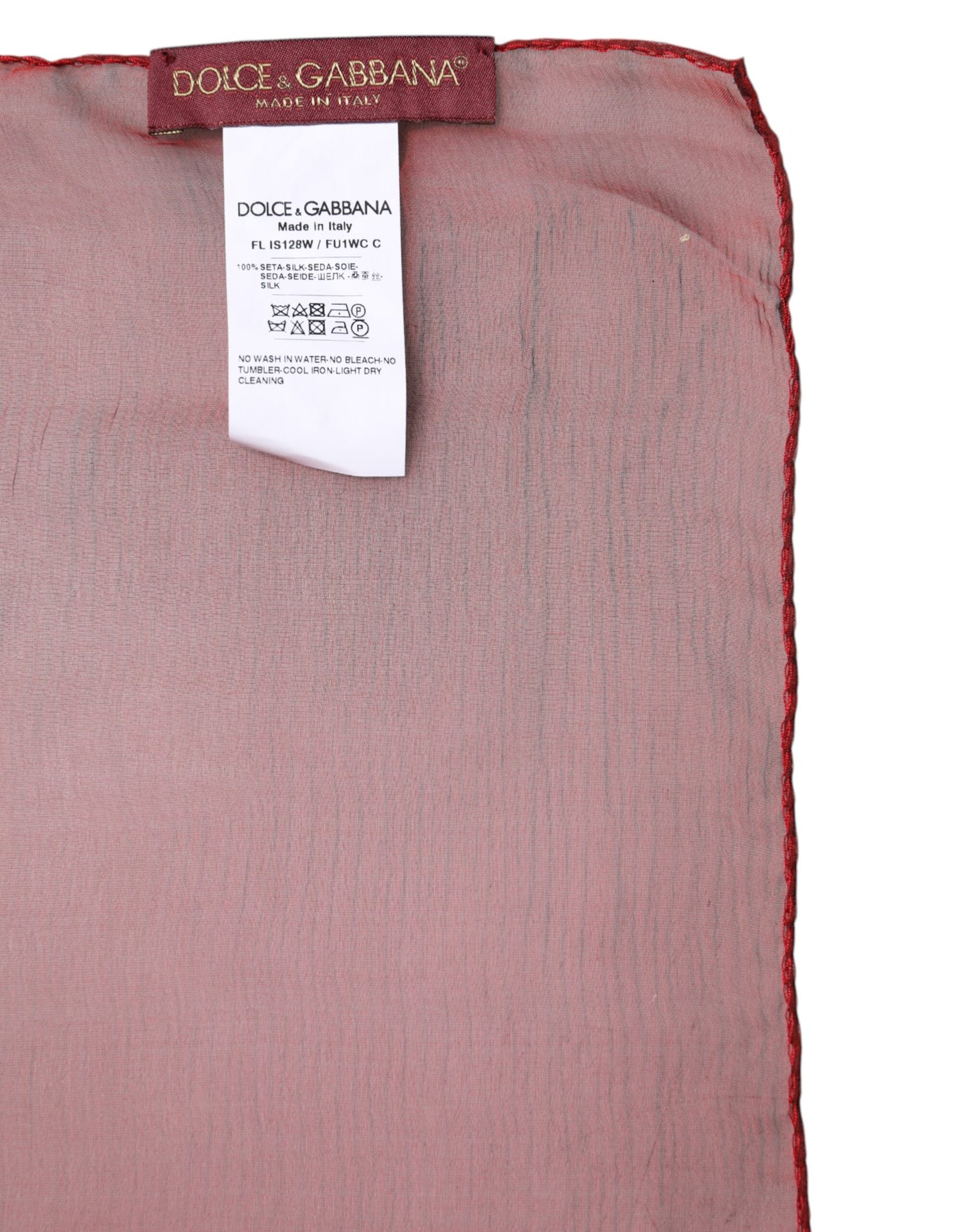 وشاح دولتشي آند غابانا الأحمر الحريري المستطيل للنساء