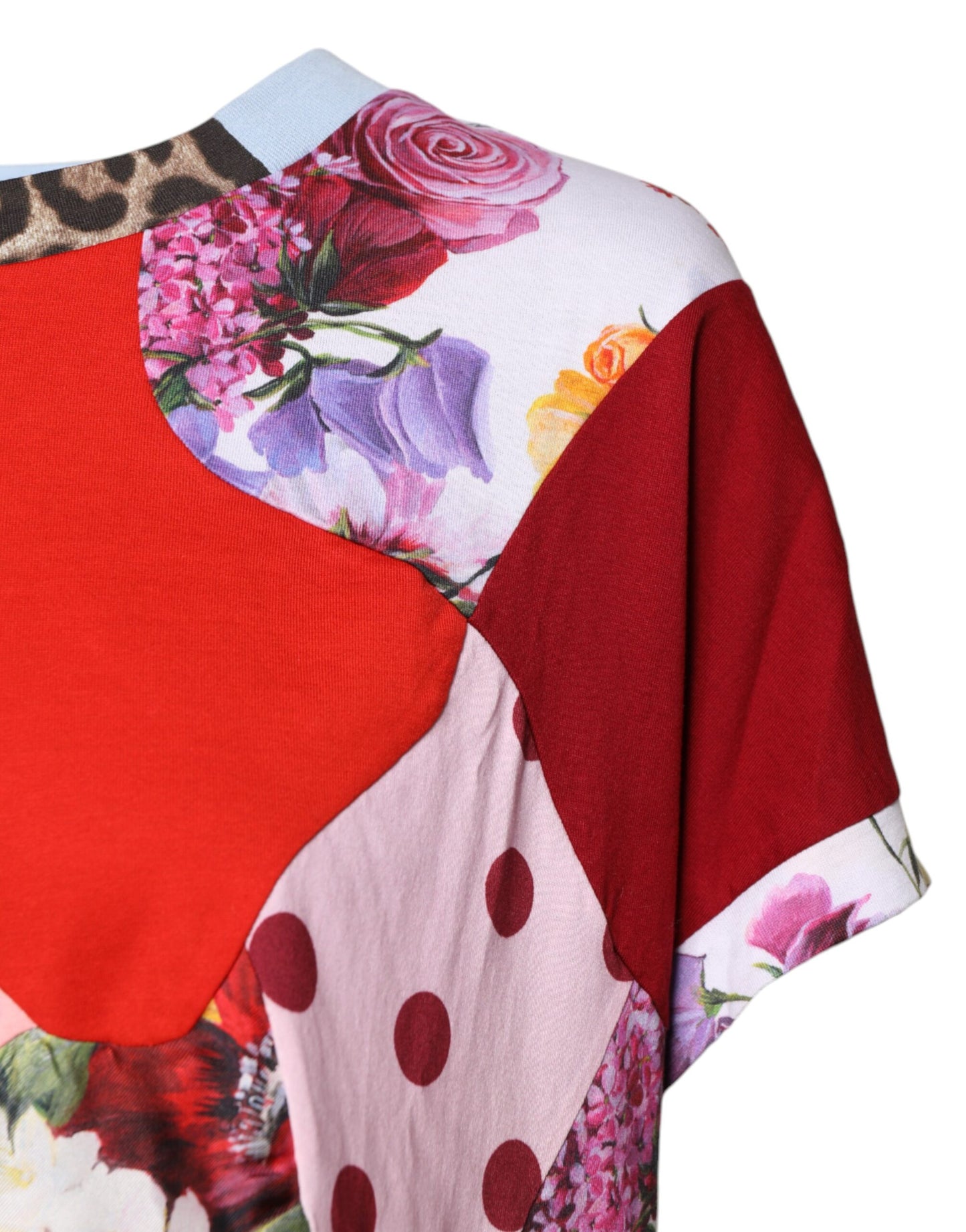 بلوزة دولتشي آند غابانا متعددة الألوان بأكمام قصيرة