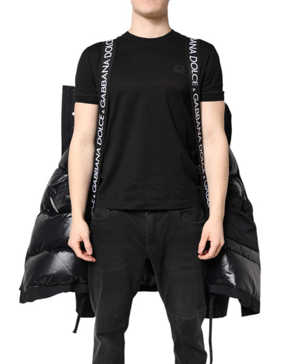 جاكيت باركا أسود من النايلون بسحاب كامل وغطاء للرأس من دولتشي آند غابانا