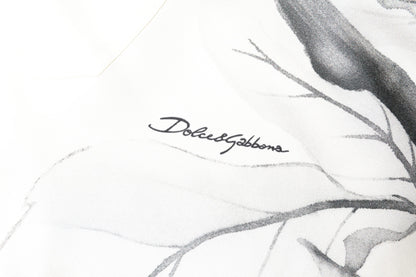 قميص رجالي كاجوال بأكمام طويلة من الحرير العاجي من دولتشي آند غابانا