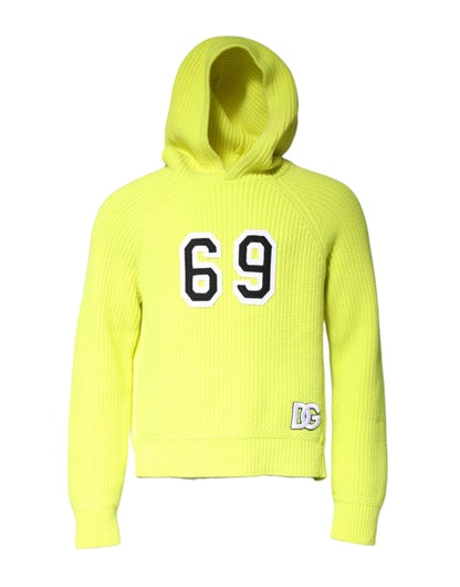 سترة رجالية محبوكة بغطاء رأس من دولتشي آند غابانا باللون الأخضر 69