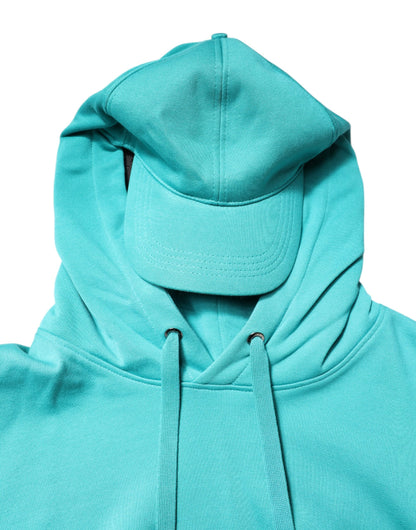 سترة رياضية رجالية بغطاء رأس من القطن الأخضر من دولتشي آند غابانا