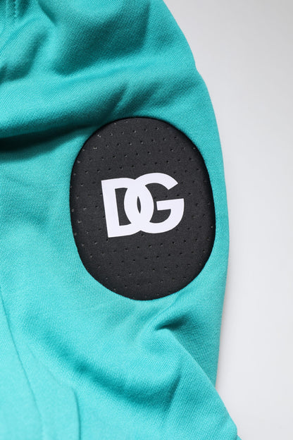 سترة رياضية رجالية بغطاء رأس من القطن الأخضر من دولتشي آند غابانا