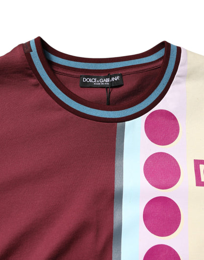 تي شيرت دولتشي آند غابانا متعدد الألوان مطبوع عليه شعار بأكمام قصيرة