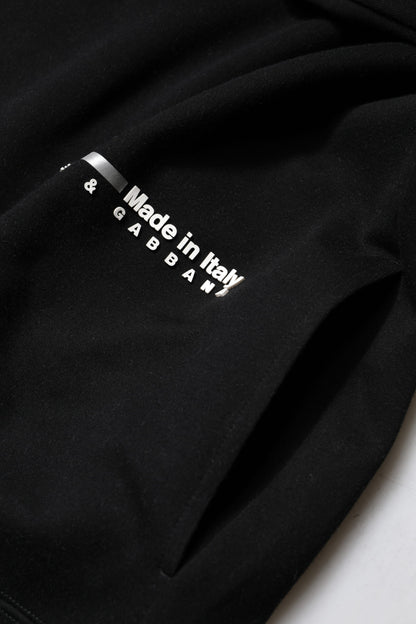 سترة دولتشي آند غابانا سوداء من القطن المحبوك بشعار