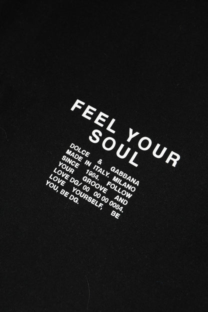 سترة دولتشي آند غابانا سوداء من القطن المحبوك بشعار