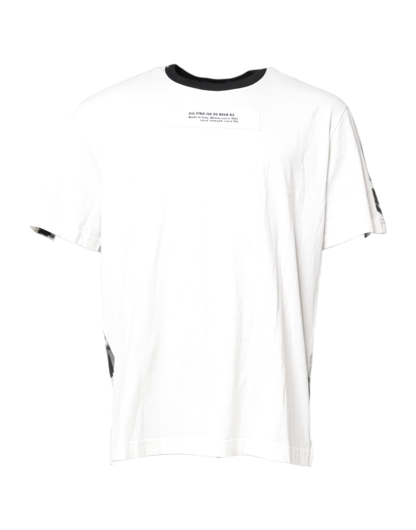 تي شيرت دولتشي آند غابانا متعدد الألوان بطبعة مموهة ورقبة دائرية