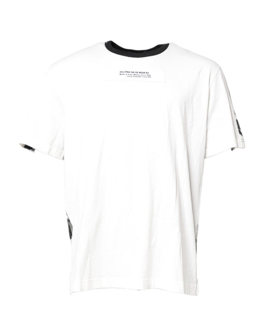 تي شيرت دولتشي آند غابانا متعدد الألوان بطبعة مموهة ورقبة دائرية