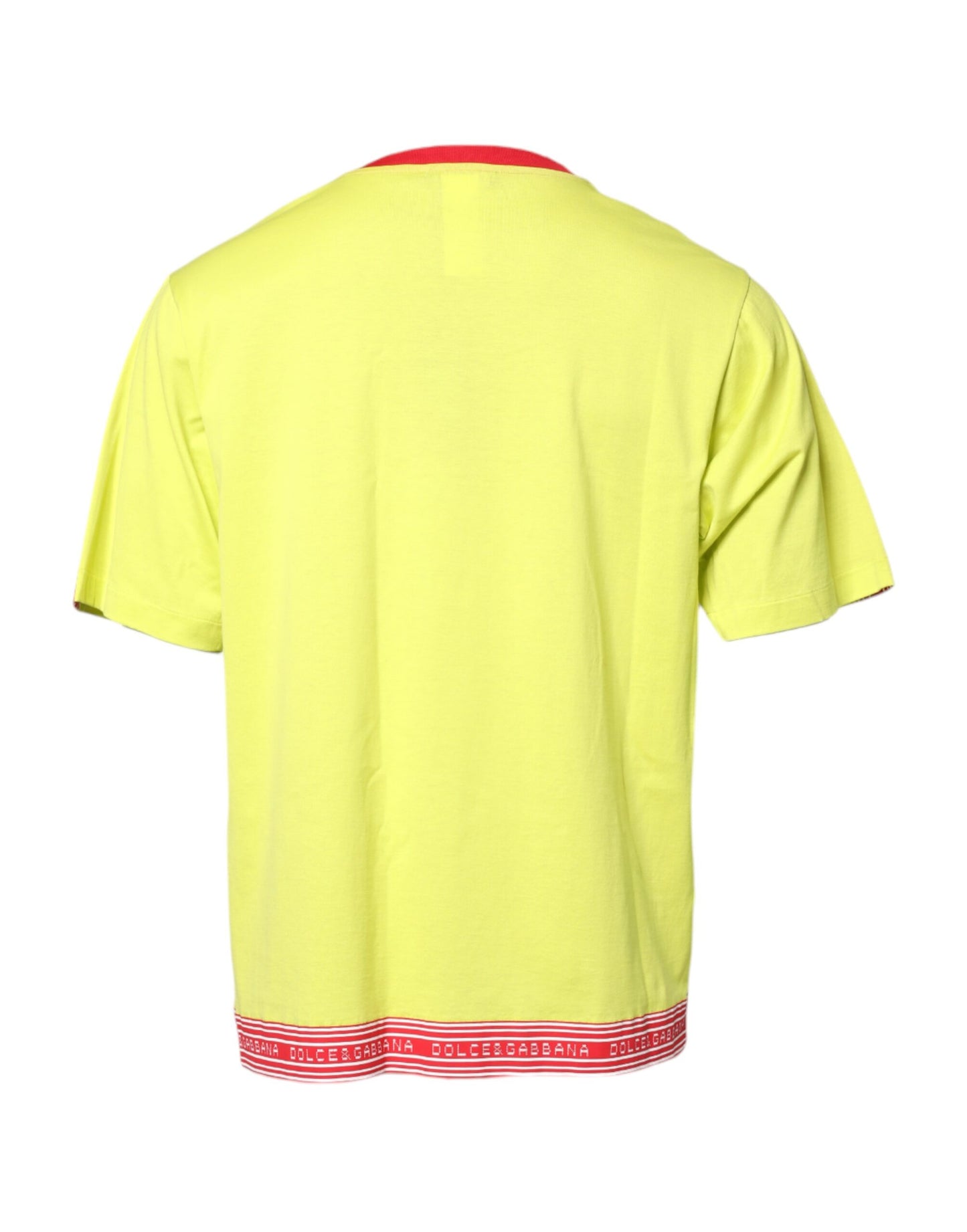 تي شيرت دولتشي آند غابانا الأخضر القطني ذو رقعة 85 بياقة دائرية