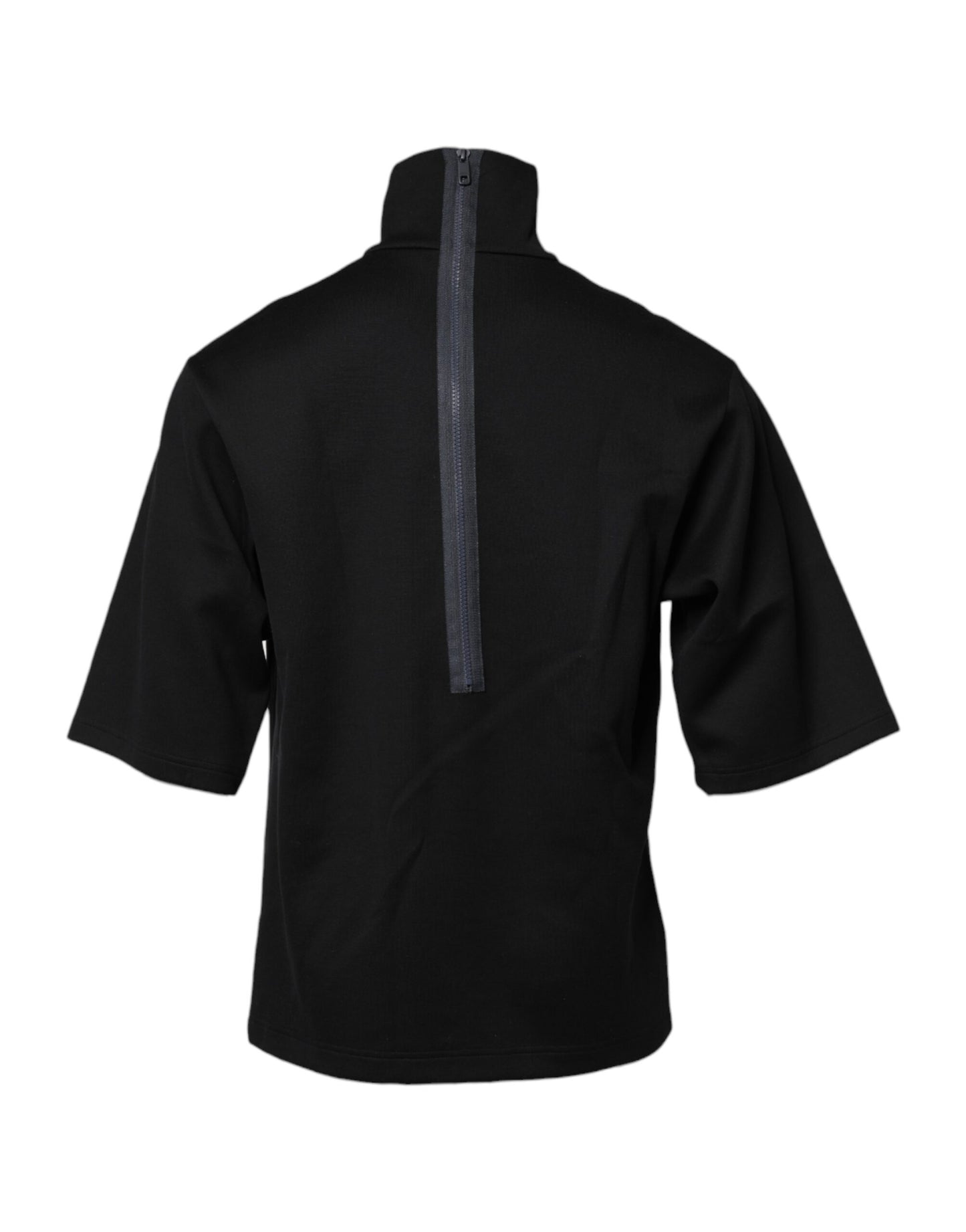 تي شيرت دولتشي آند غابانا أسود قطني بطبعة DG بياقة مدورة