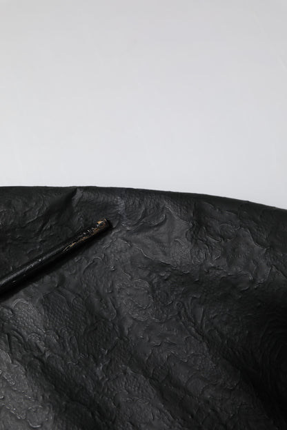 تي شيرت دولتشي آند غابانا أسود من القطن بأكمام قصيرة ورقبة على شكل حرف V