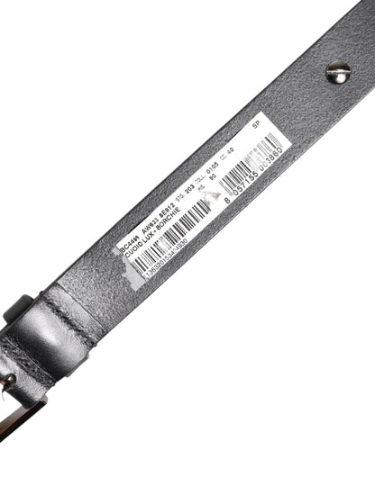 حزام دولتشي آند غابانا الأسود الفاخر المصنوع من الجلد مع مشبك DG