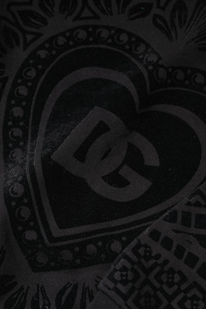 Dolce & Gabbana Black Printed Crew Neck Sweatshirt Sweater