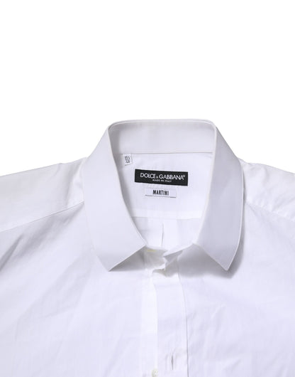 Dolce & Gabbana White MARTINI Long Sleeves Men Formal Shirt