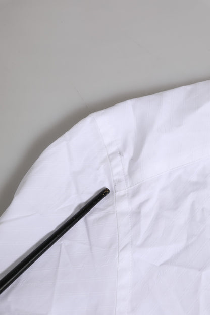 قميص رسمي بأكمام طويلة من القطن الأبيض الذهبي من دولتشي آند غابانا