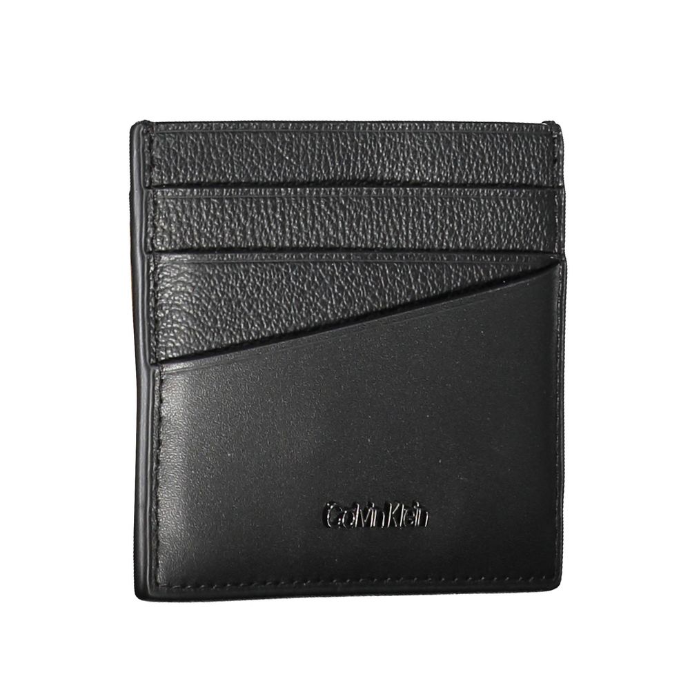 Calvin Klein Black Leather Mens Wallet Holder