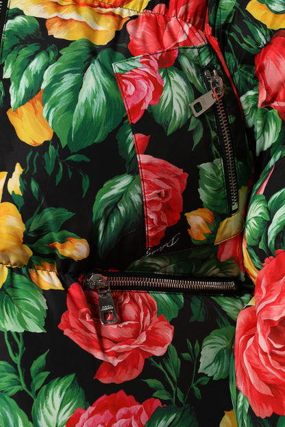 جاكيت دولتشي آند غابانا متعدد الألوان بغطاء رأس منفوخ ومزين بنقشة زهور