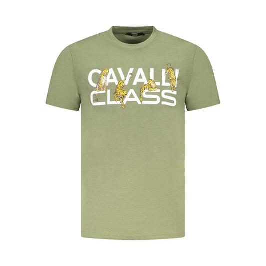 Cavalli Class Verde Cotton Men T-Shirt