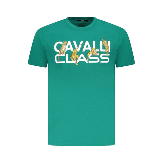 Cavalli Class Verde Cotton Men T-Shirt