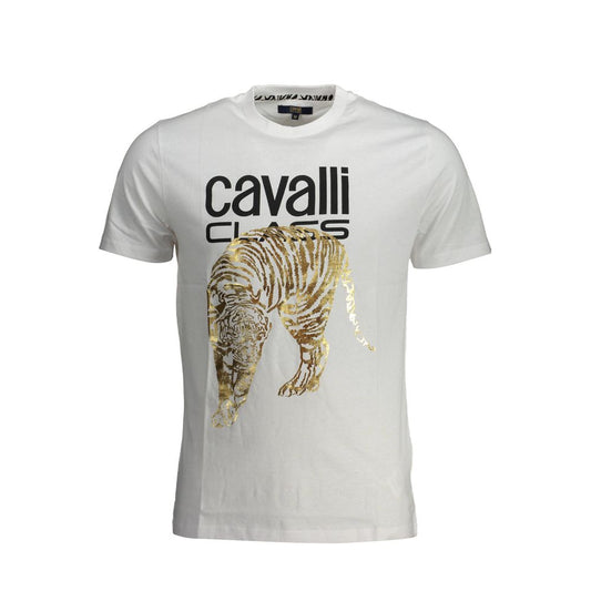 Cavalli Class Bianco Cotton Men T-Shirt
