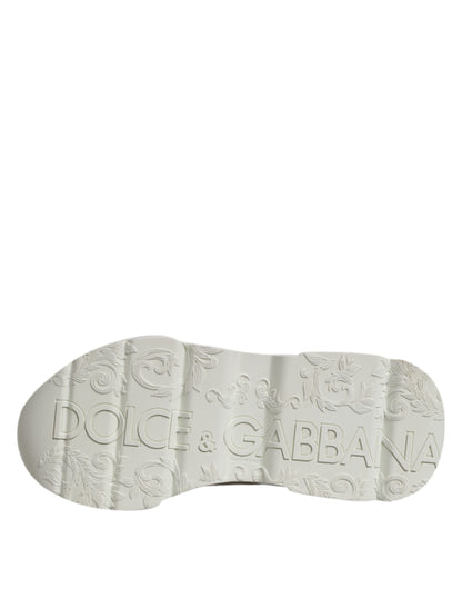 حذاء سنيكرز دولتشي آند غابانا دايماستر أبيض منخفض الرقبة للرجال