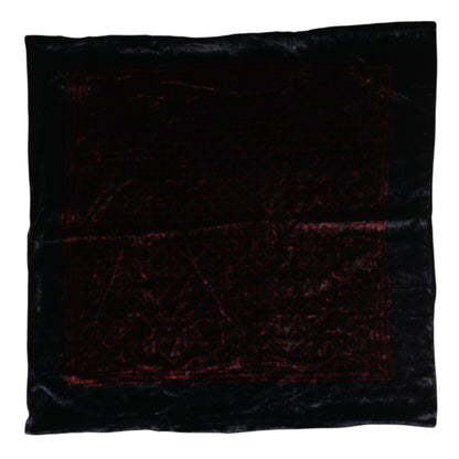 Dolce & Gabbana Black Red Viscose Square Men Foulard Scarf