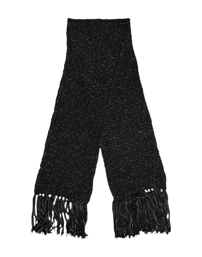 Dolce & Gabbana Black Cashmere Neck Warmer Wrap Shawl Scarf