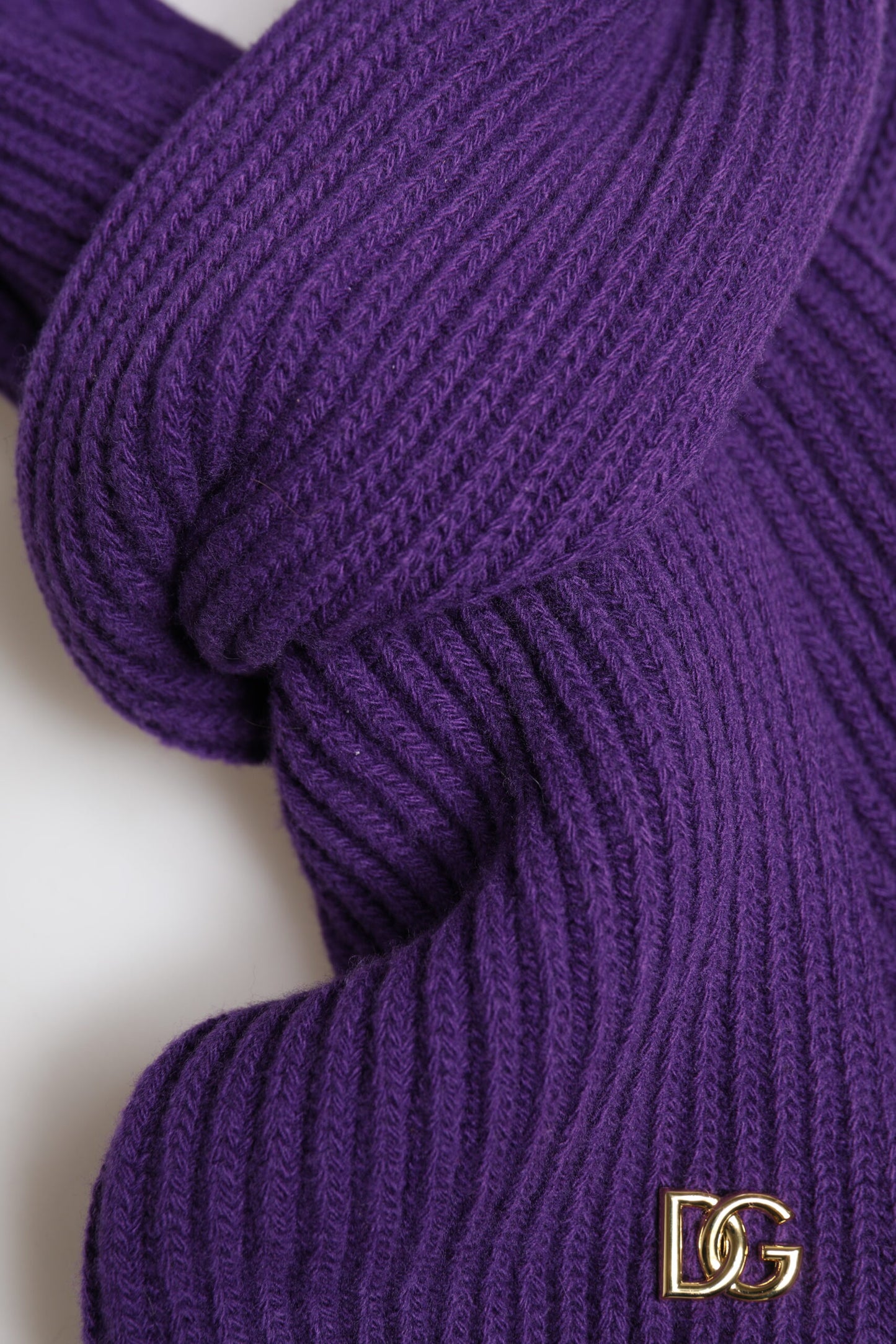 Dolce & Gabbana Purple DG Logo Neck Warmer Wrap Shawl Scarf