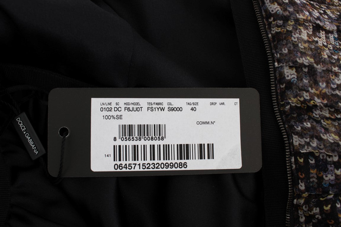 دولتشي آند غابانا فستان طويل من الحرير الداكن