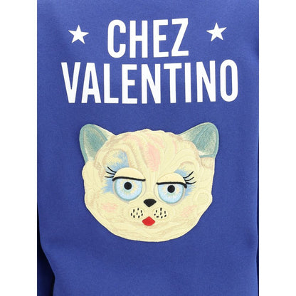 سويت شيرت قطني أزرق من فالنتينو