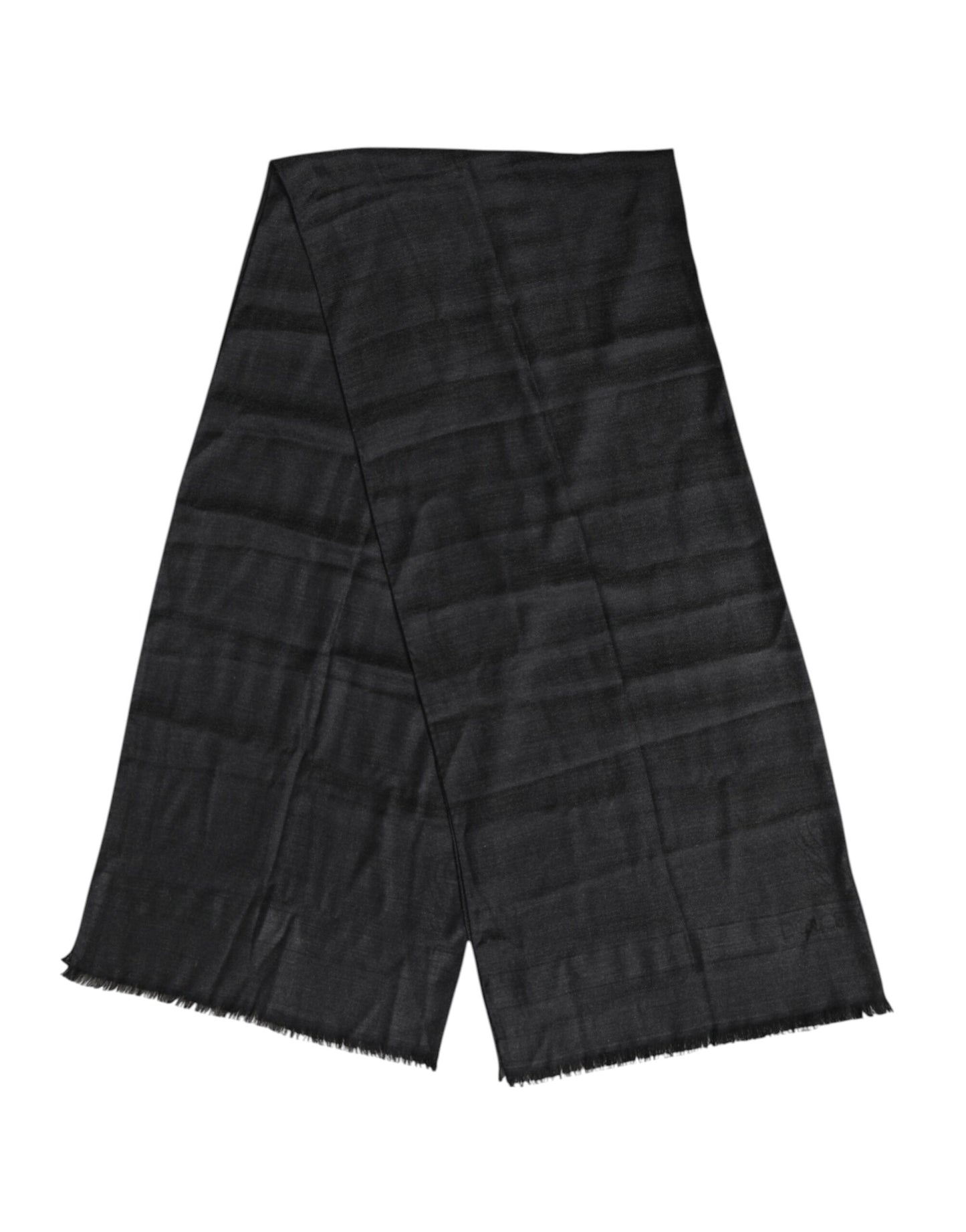 وشاح تدفئة الرقبة من الكشمير الرمادي الداكن بشراشيب من دولتشي آند غابانا